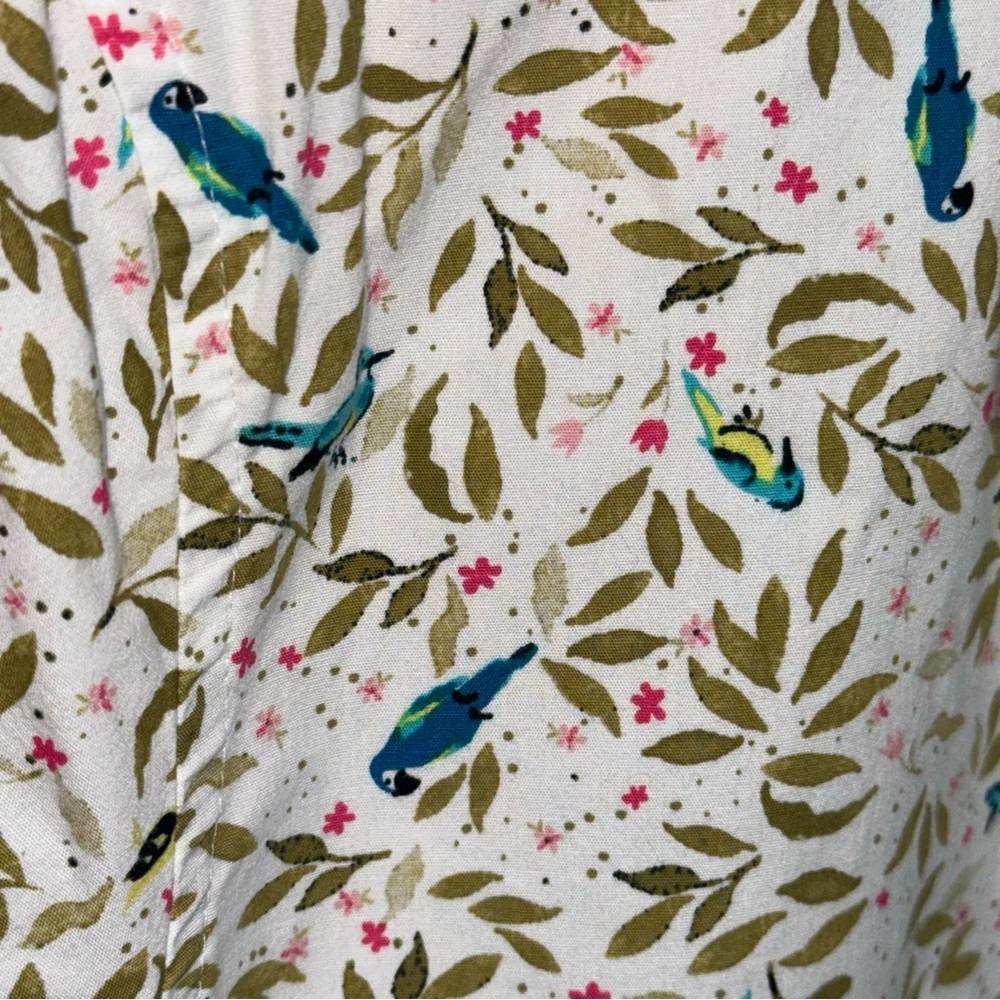 CROFT & BARROW Essential Comfort Stretch Shirt Birds Print Multicolor PXXL - Picture 4 of 7